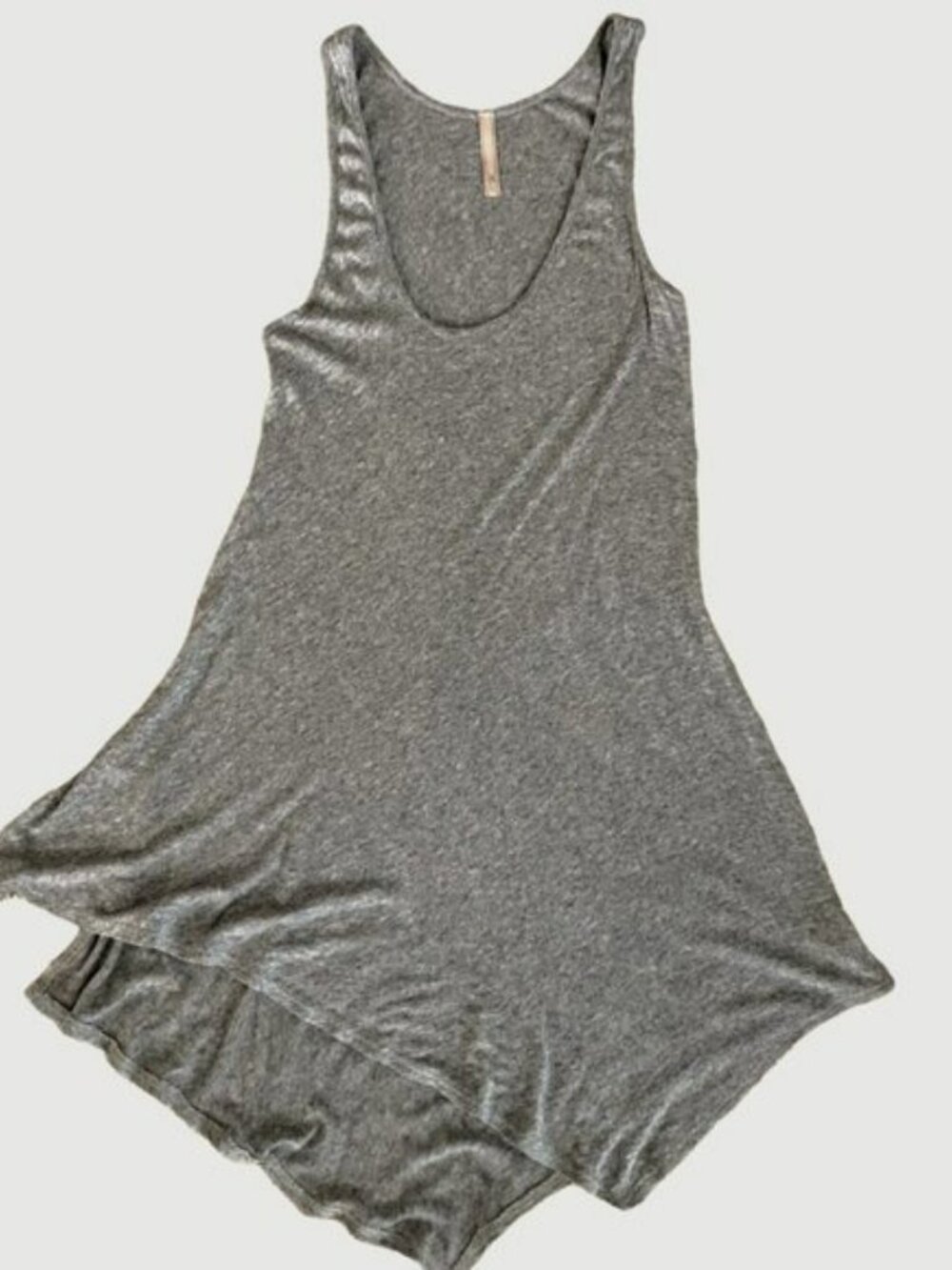 Long gray flowy tank with scoop neck size S - Picture 3 of 3